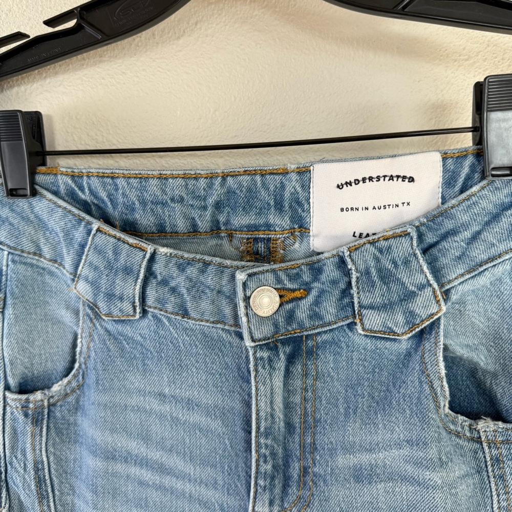 Understated Leather Western Stretch Jeans Cowboy Tears Blue Denim Women’s 24 - Picture 8 of 13